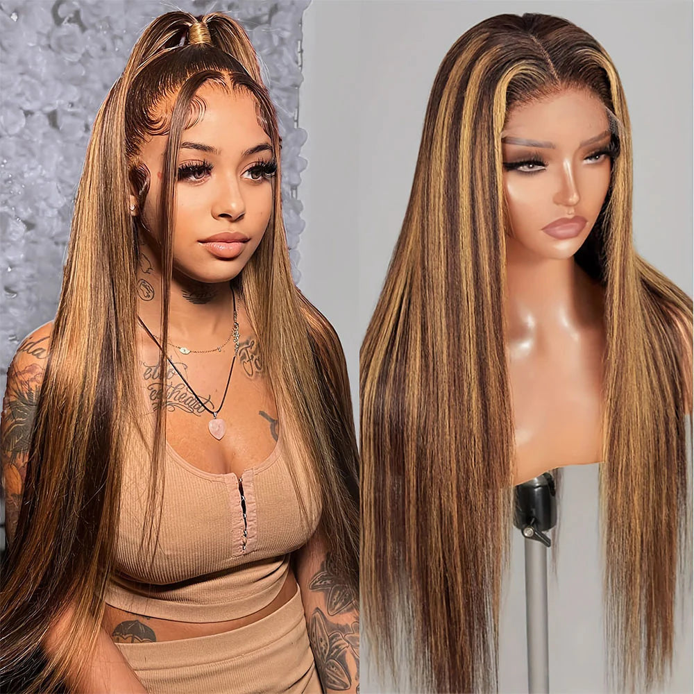 13x6 HD Lace Wig - Brown + Blonde Highlights