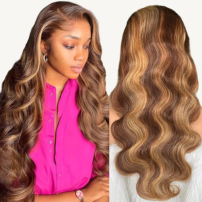 13x6 HD Lace Wig - Brown + Blonde Highlights