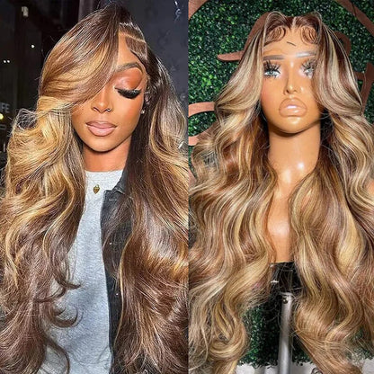 13x6 HD Lace Wig - Brown + Blonde Highlights