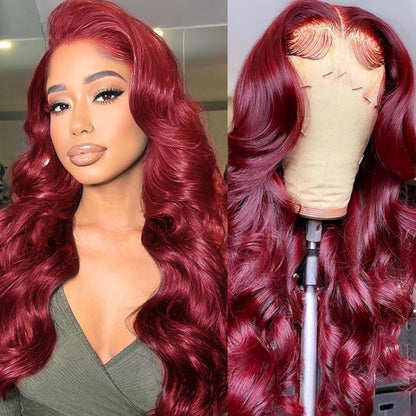 13x6 HD Lace Wig - Wine Red