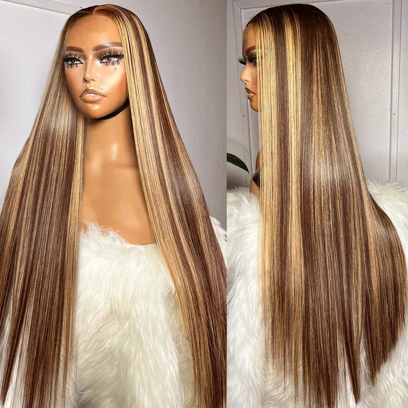 13x6 HD Lace Wig - Brown + Blonde Highlights