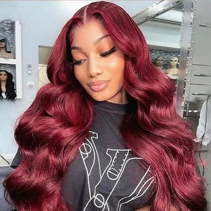 13x4 HD Lace Wig - Wine Red