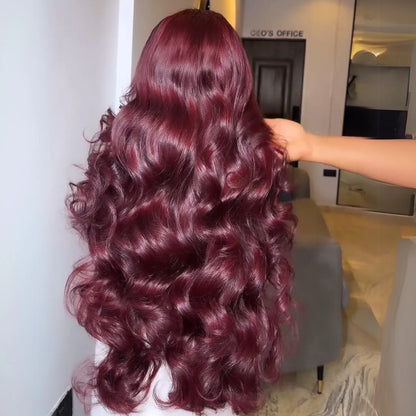 13x4 HD Lace Wig - Burgundy