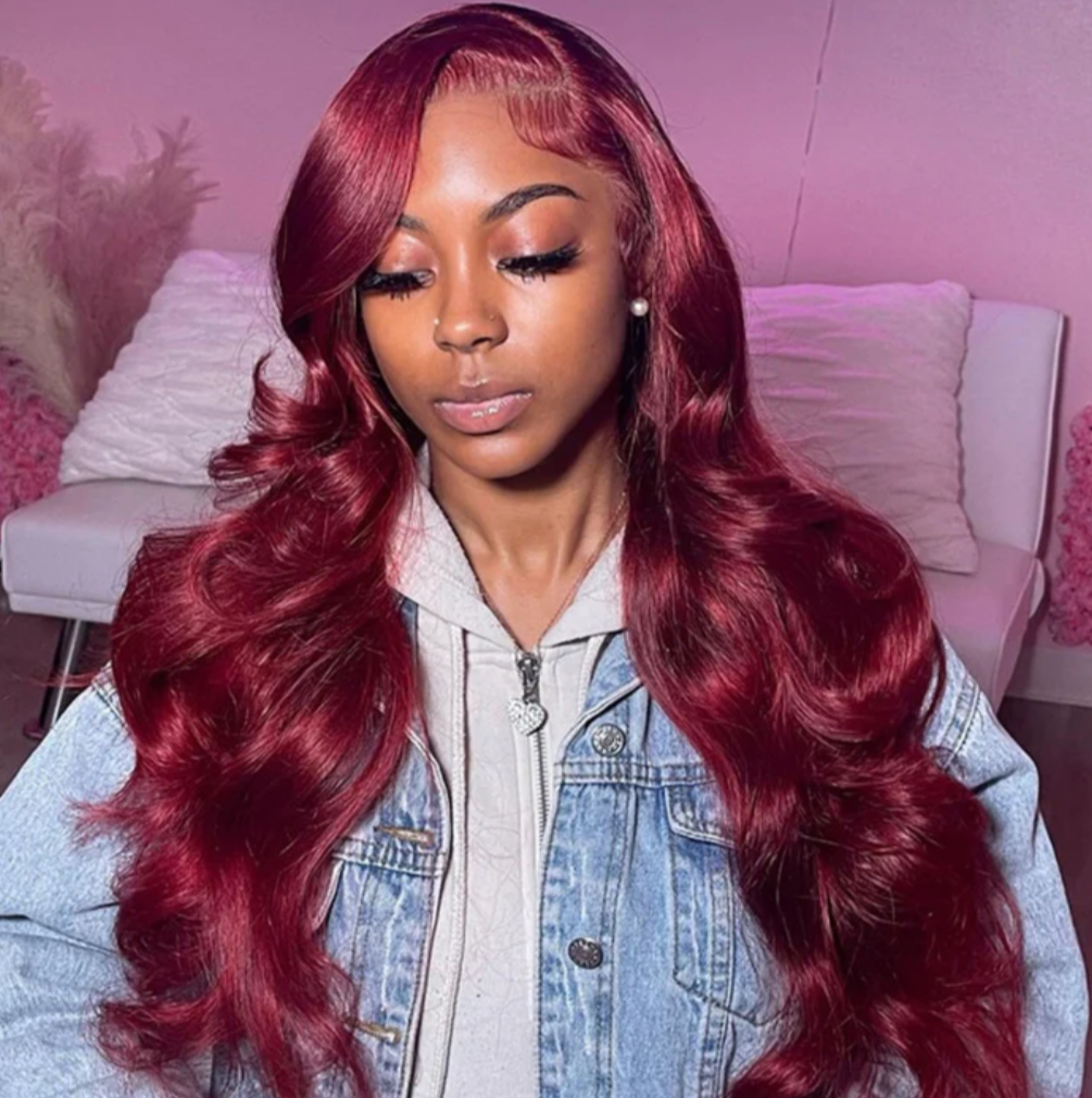 13x6 HD Lace Wig - Burgundy